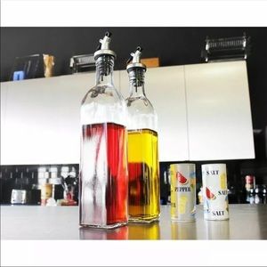 🔶New Set of 2 Glass Bottle Oil Vinegar Dispensers Cruets Lever Release Pourer